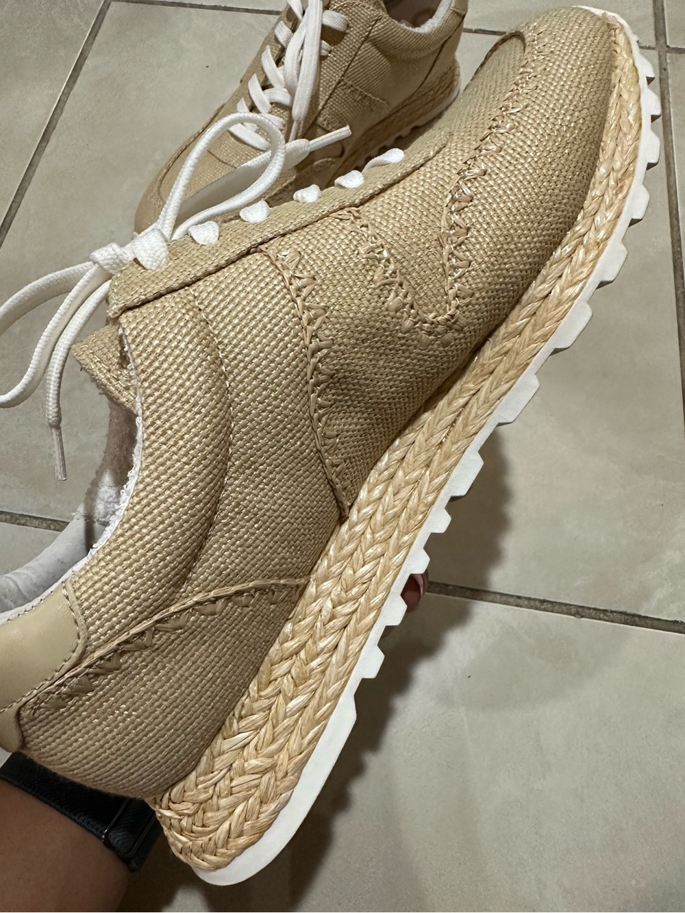 Dolce Vita Tan Canvas Sneakers with White Laces - Picture 3 of 7